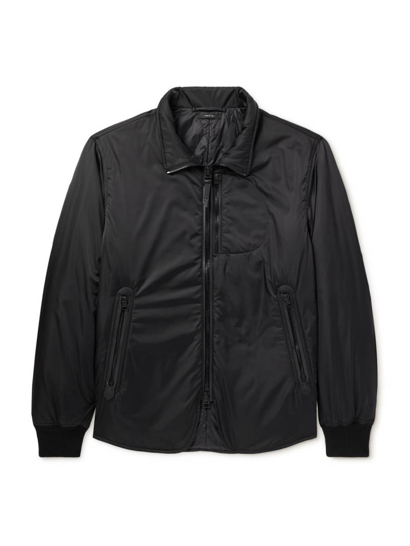 TOM FORD - Padded Leather-Trimmed Satin Bomber Jacket - Men - Black - IT 46 TOM FORD - Padded Leather-Trimmed Satin Bomber Jacket - Men - Black - IT 46 von TOM FORD