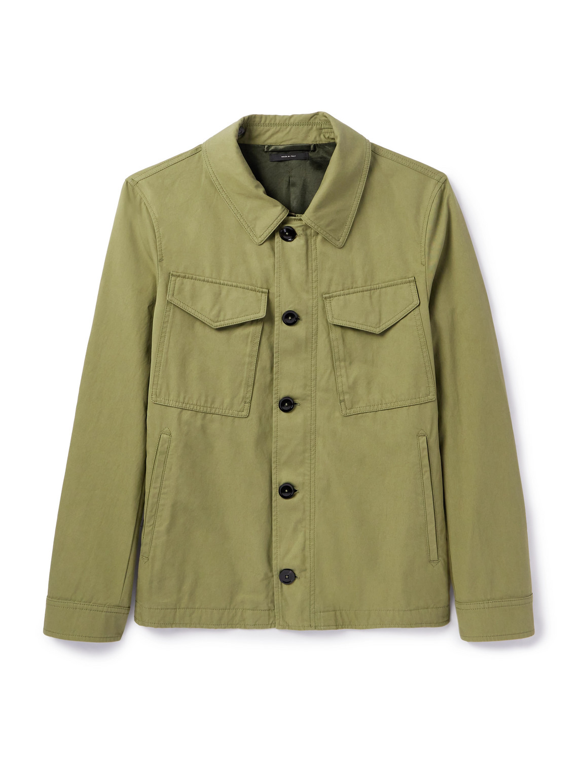 TOM FORD - Peach Cotton-Gabardine Overshirt - Men - Green - IT 46 von TOM FORD