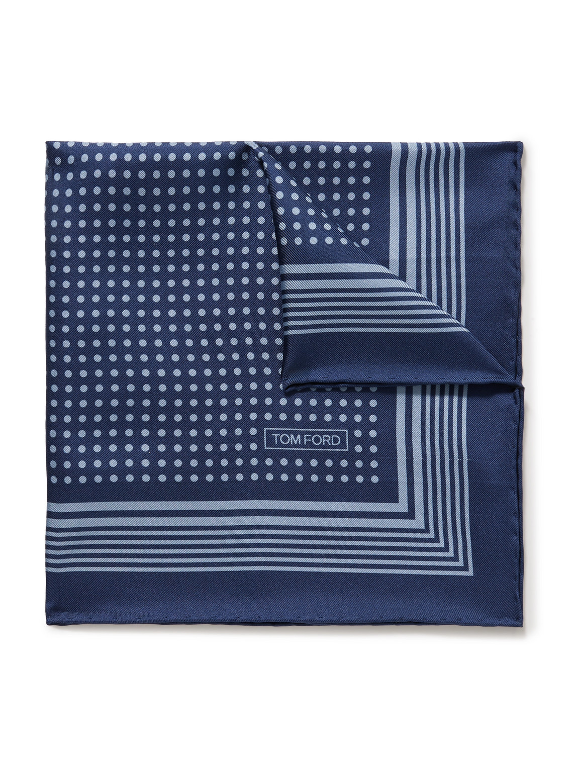 TOM FORD - Polka-Dot Silk-Twill Pocket Square - Men - Blue TOM FORD - Polka-Dot Silk-Twill Pocket Square - Men - Blue von TOM FORD