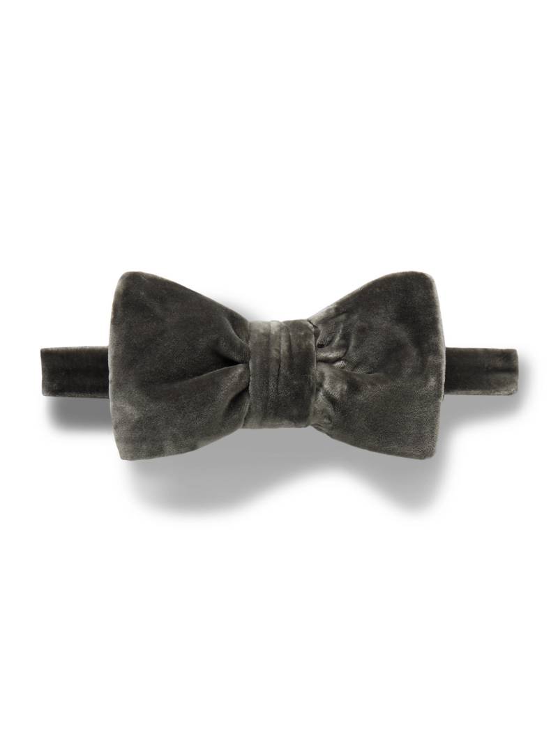 TOM FORD - Pre-Tied Cotton-Velvet Bow Tie - Men - Gray von TOM FORD