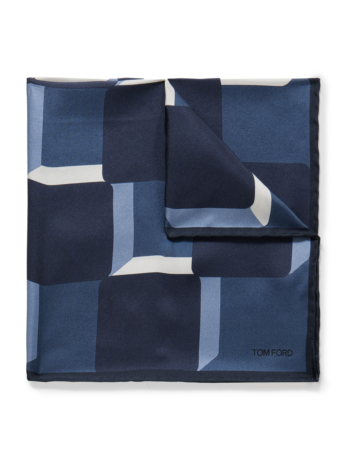 TOM FORD - Printed Silk-Twill Pocket Square - Men - Blue TOM FORD - Printed Silk-Twill Pocket Square - Men - Blue von TOM FORD