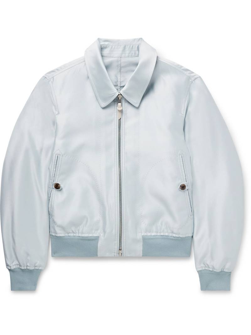 TOM FORD - Reversible Mikado and Crepe Bomber Jacket - Men - Blue - IT 54 von TOM FORD