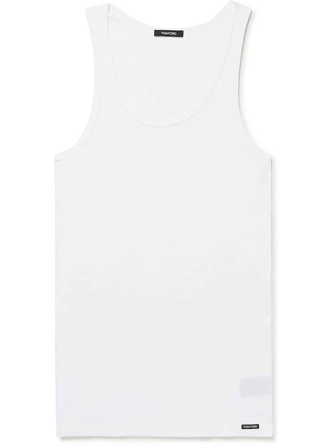 TOM FORD - Ribbed Cotton and Modal-Blend Tank Top - Men - White - M von TOM FORD