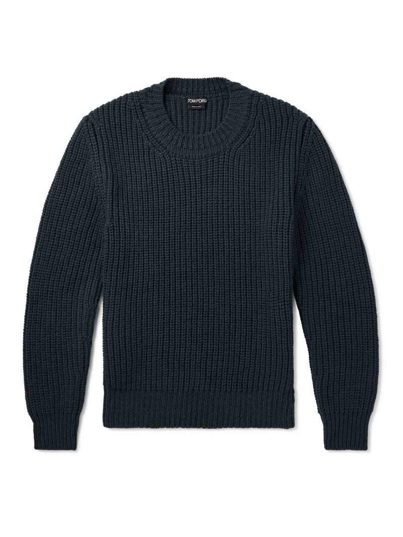 TOM FORD - Ribbed Wool and Cashmere-Blend Sweater - Men - Gray - IT 52 von TOM FORD