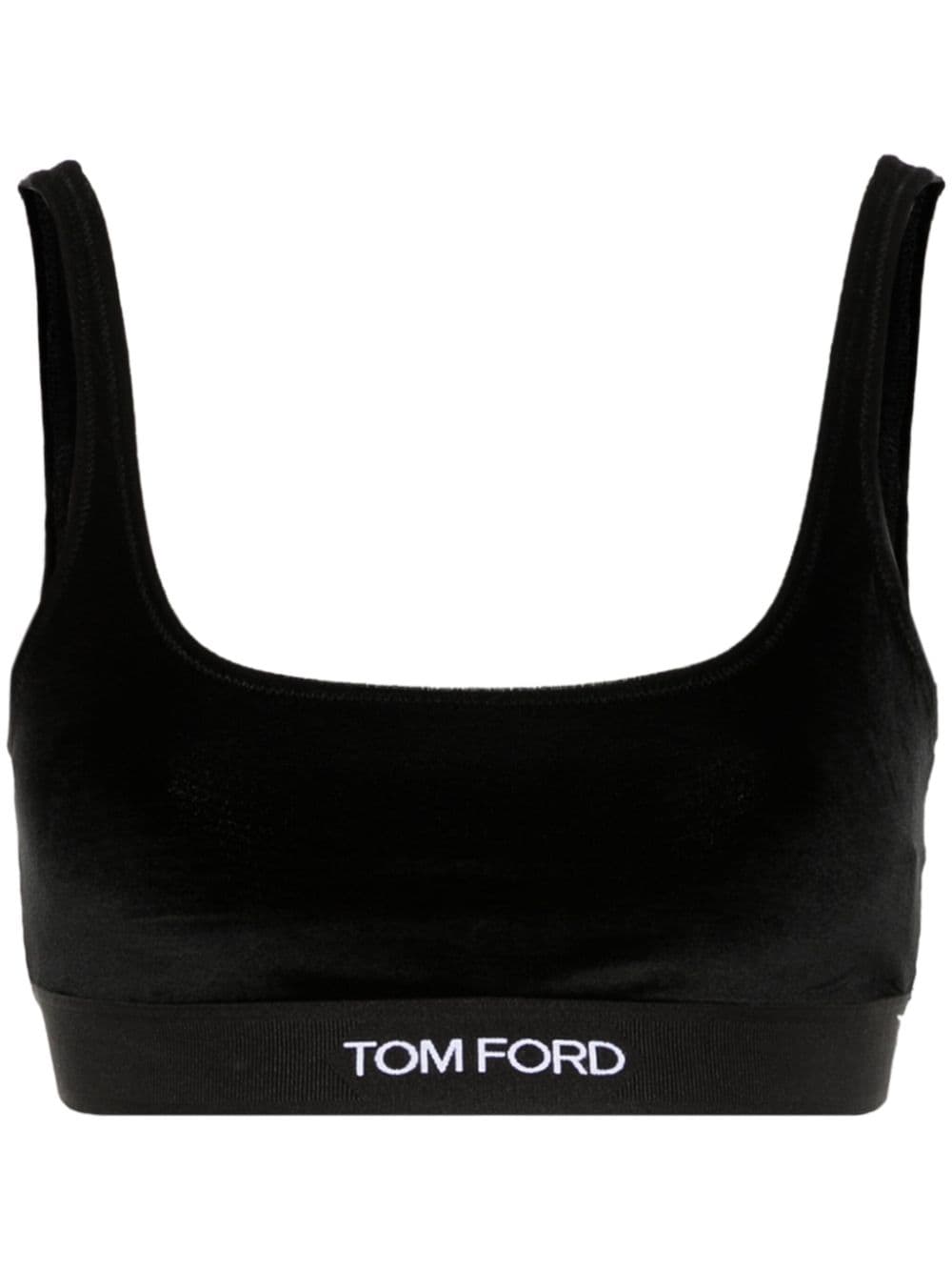 TOM FORD Samt-Bralet mit Logo-Jacquard - Schwarz von TOM FORD