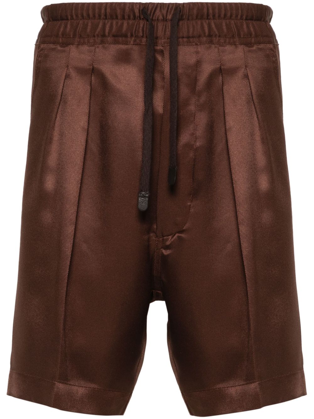 TOM FORD Seidentwill-Shorts mit Falten - Braun von TOM FORD