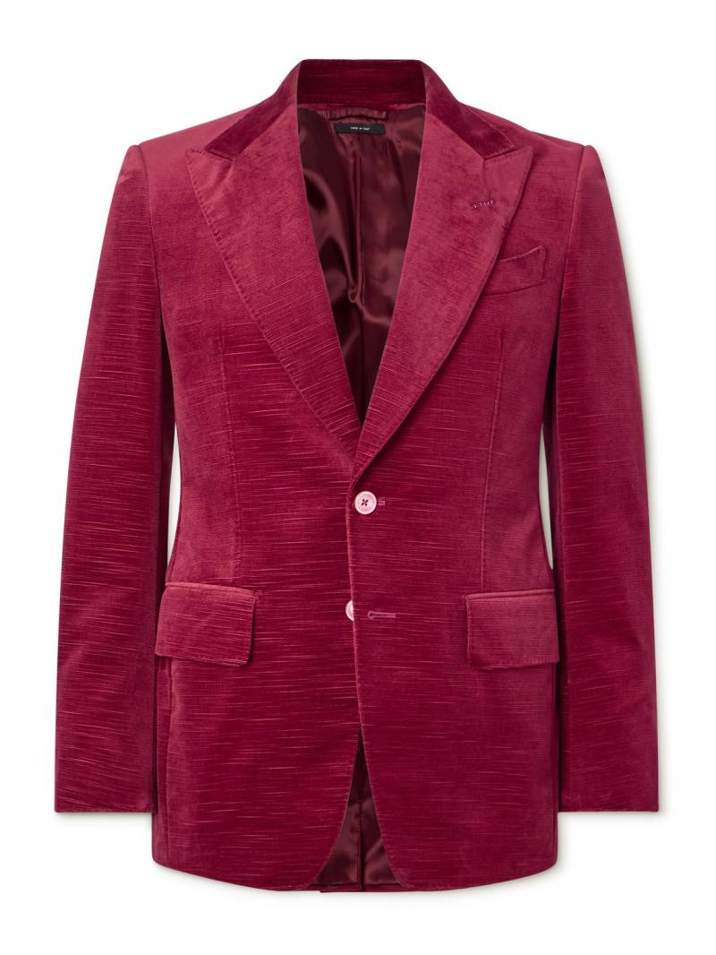 TOM FORD - Shelton Slim-Fit Cotton-Velvet Blazer - Men - Pink - IT 50 von TOM FORD