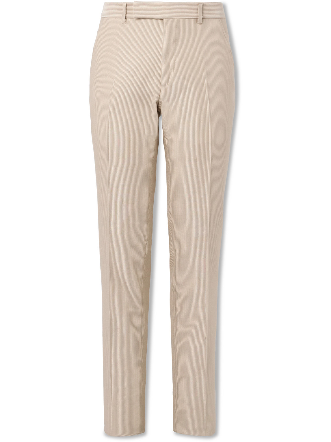 TOM FORD - Shelton Tapered Ribbed Cotton and Silk-Blend Trousers - Men - Neutrals - IT 48 TOM FORD - Shelton Tapered Ribbed Cotton and Silk-Blend Trousers - Men - Neutrals - IT 48 von TOM FORD