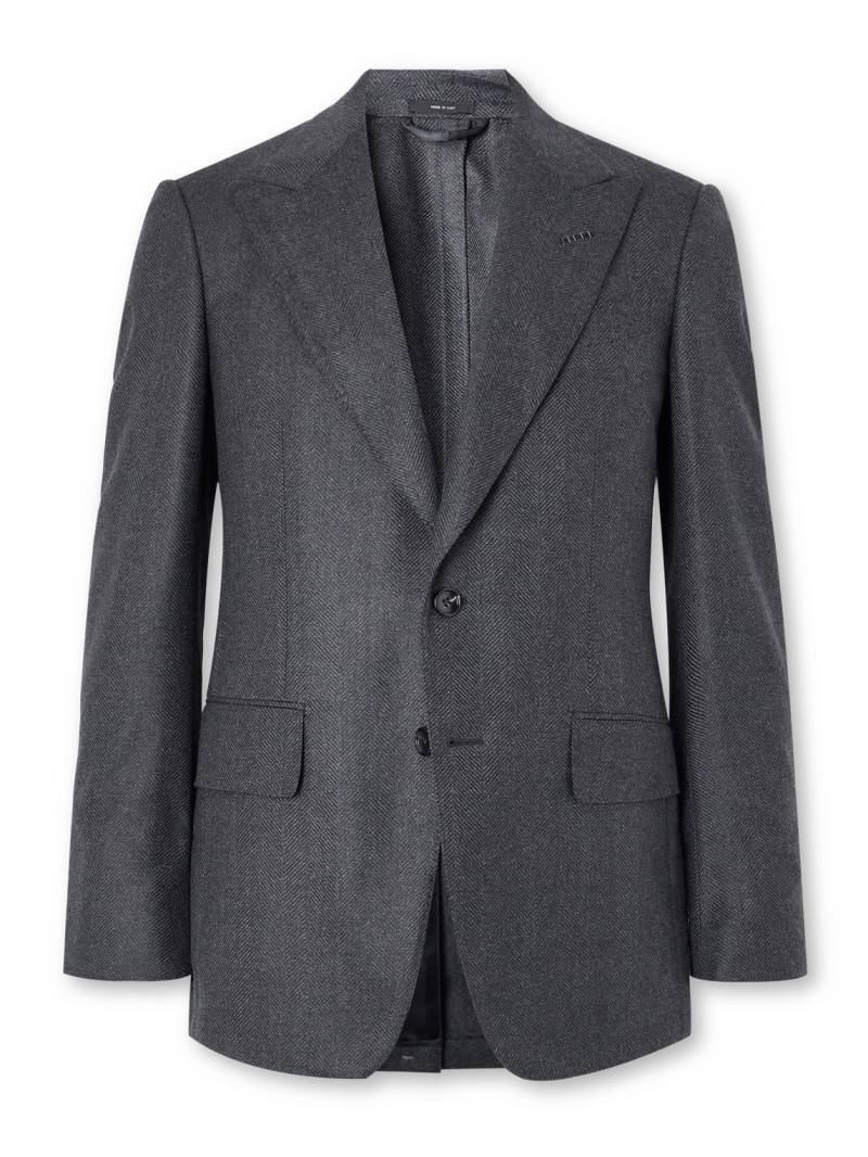 TOM FORD - Shelton Wool-Herringbone Blazer - Men - Gray - IT 48 von TOM FORD