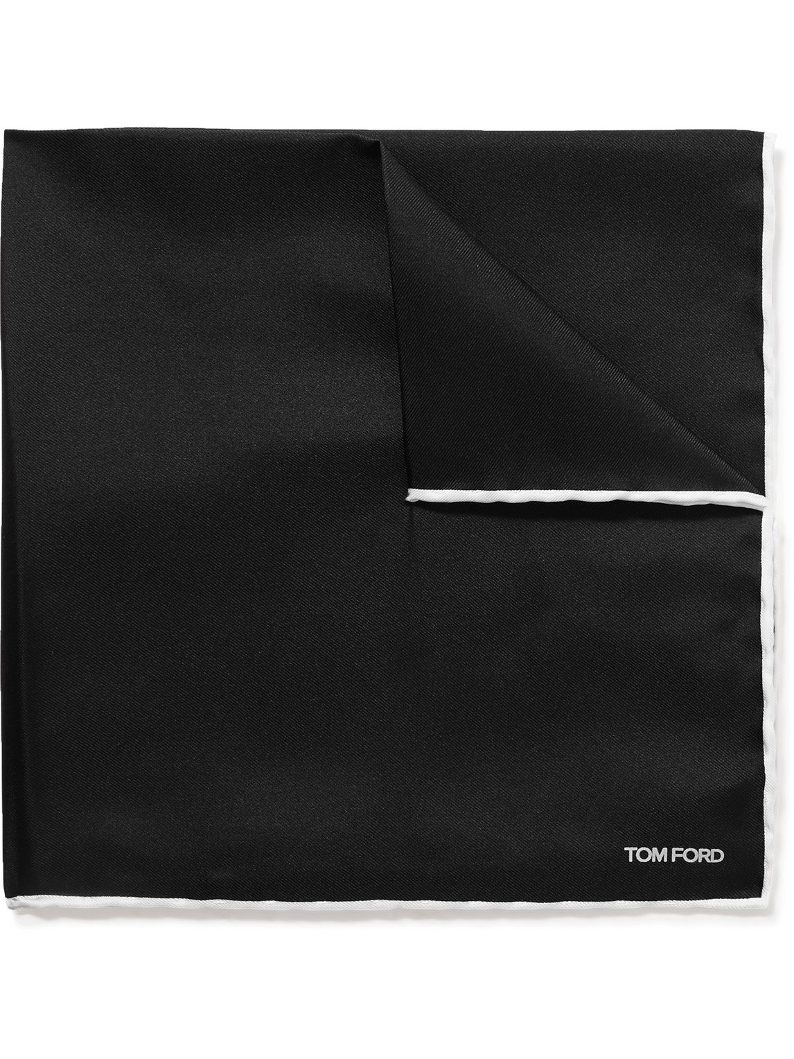 TOM FORD - Silk-Twill Pocket Square - Men - Black von TOM FORD