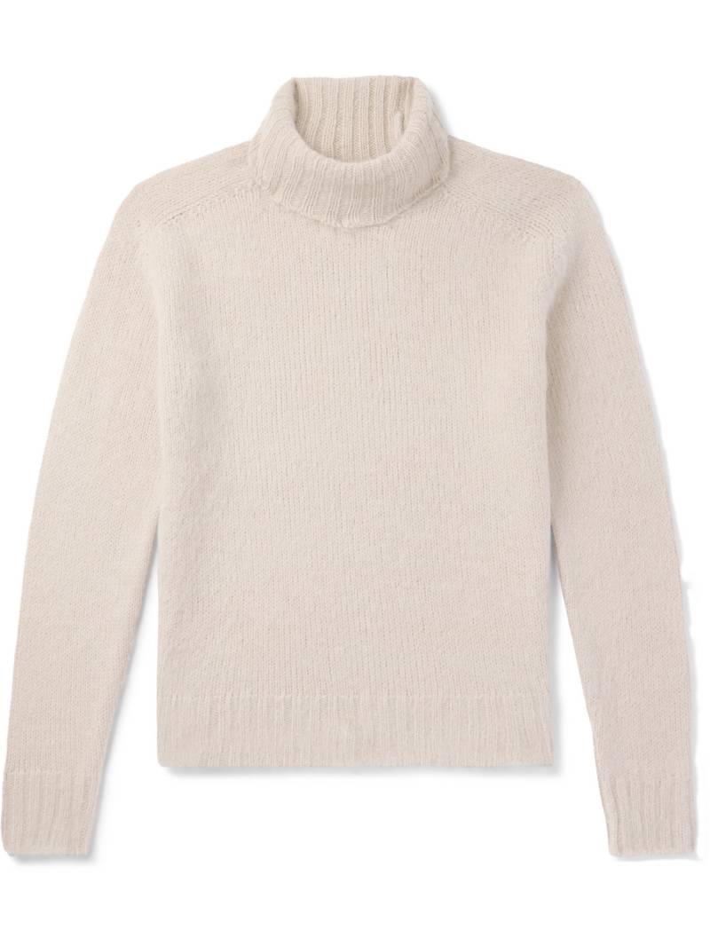 TOM FORD - Slim-Fit Brushed Wool-Blend Rollneck Sweater - Men - Neutrals - IT 50 von TOM FORD