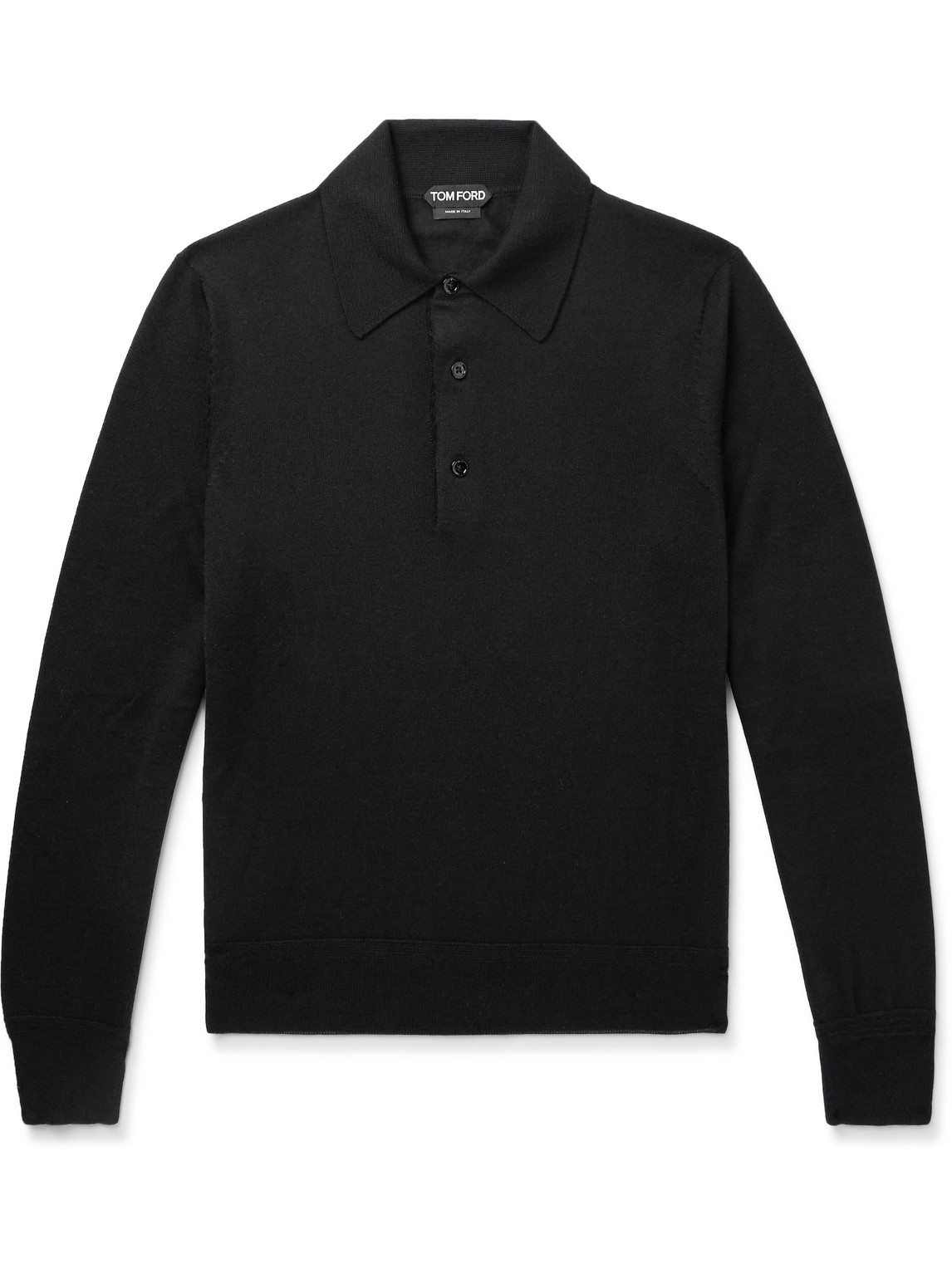 TOM FORD - Slim-Fit Cashmere and Silk-Blend Polo Shirt - Men - Black - IT 46 von TOM FORD