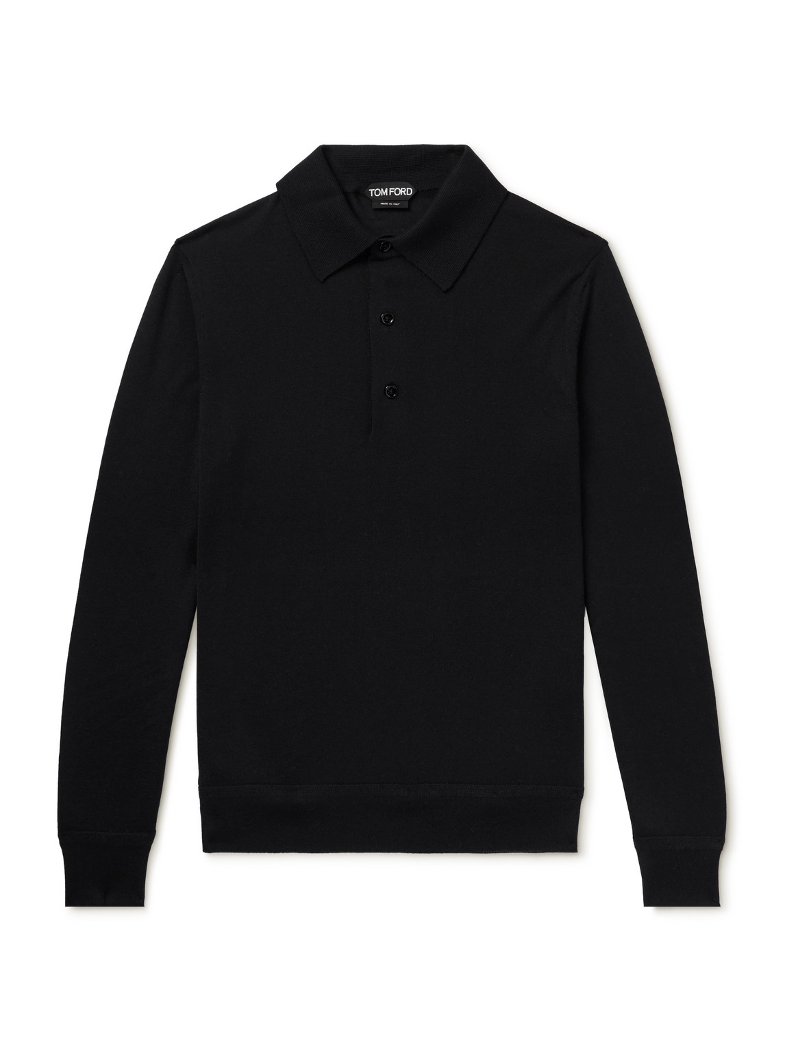 TOM FORD - Slim-Fit Cashmere and Silk-Blend Polo Shirt - Men - Black - IT 46 von TOM FORD