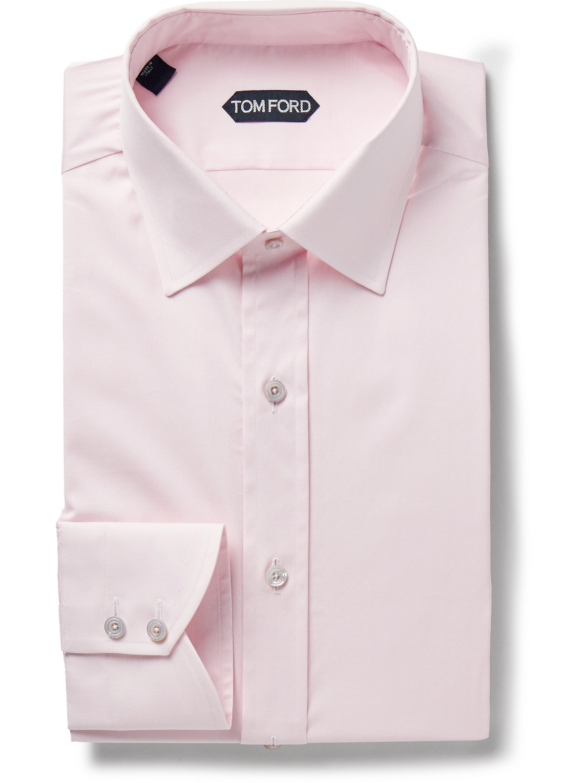 TOM FORD - Slim-Fit Cotton-Poplin Shirt - Men - Pink - EU 39 von TOM FORD