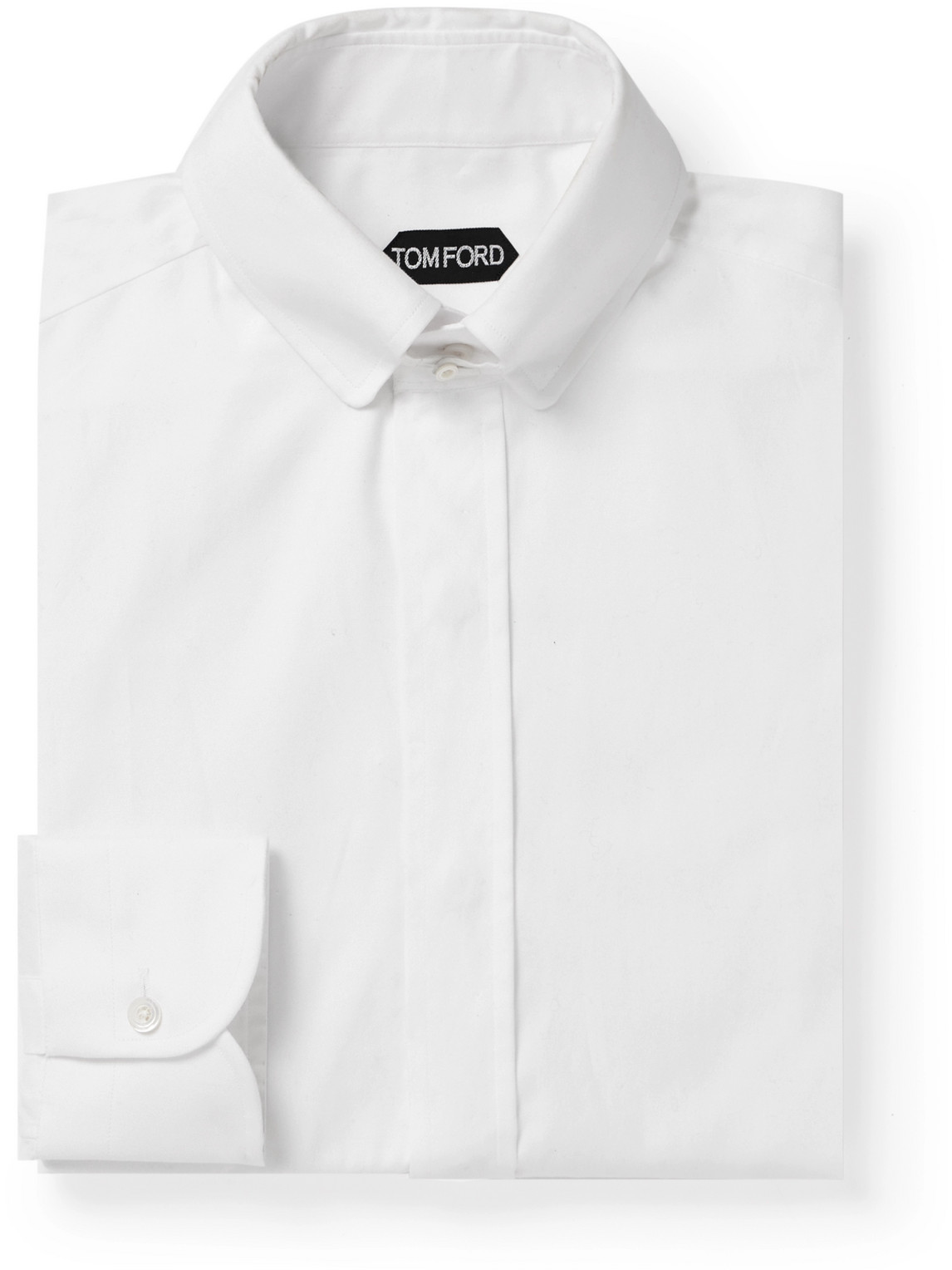 TOM FORD - Slim-Fit Cotton-Poplin Shirt - Men - White - EU 44 von TOM FORD