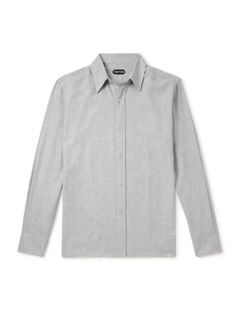 TOM FORD - Slim-Fit Cotton and Cashmere-Blend Shirt - Men - Gray - EU 41 TOM FORD - Slim-Fit Cotton and Cashmere-Blend Shirt - Men - Gray - EU 41 von TOM FORD