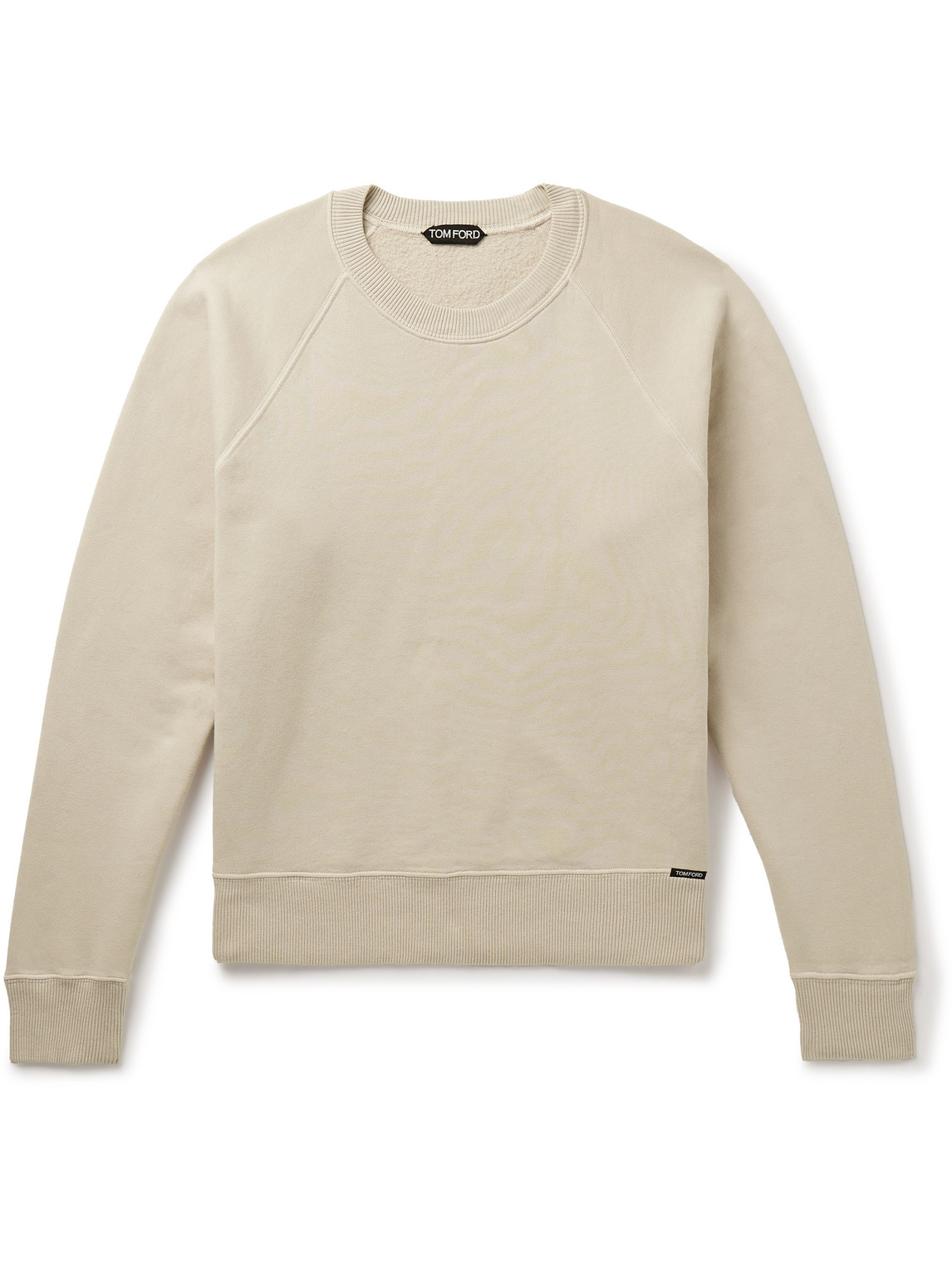TOM FORD - Slim-Fit Garment-Dyed Cotton-Jersey Sweatshirt - Men - Neutrals - IT 60 von TOM FORD