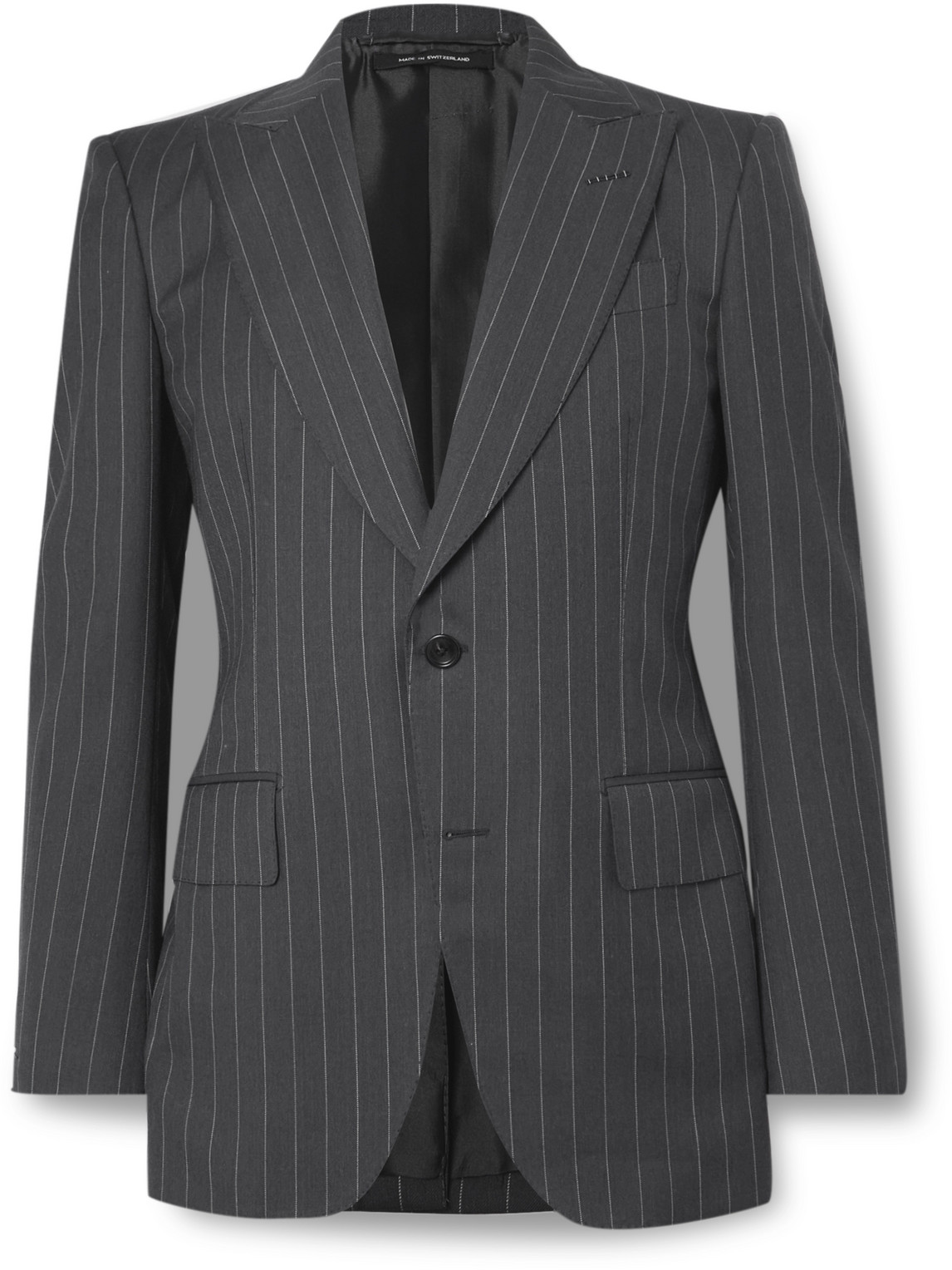 TOM FORD - Slim-Fit Pinstriped Wool and Mohair-Blend Suit Jacket - Men - Gray - IT 46 TOM FORD - Slim-Fit Pinstriped Wool and Mohair-Blend Suit Jacket - Men - Gray - IT 46 von TOM FORD