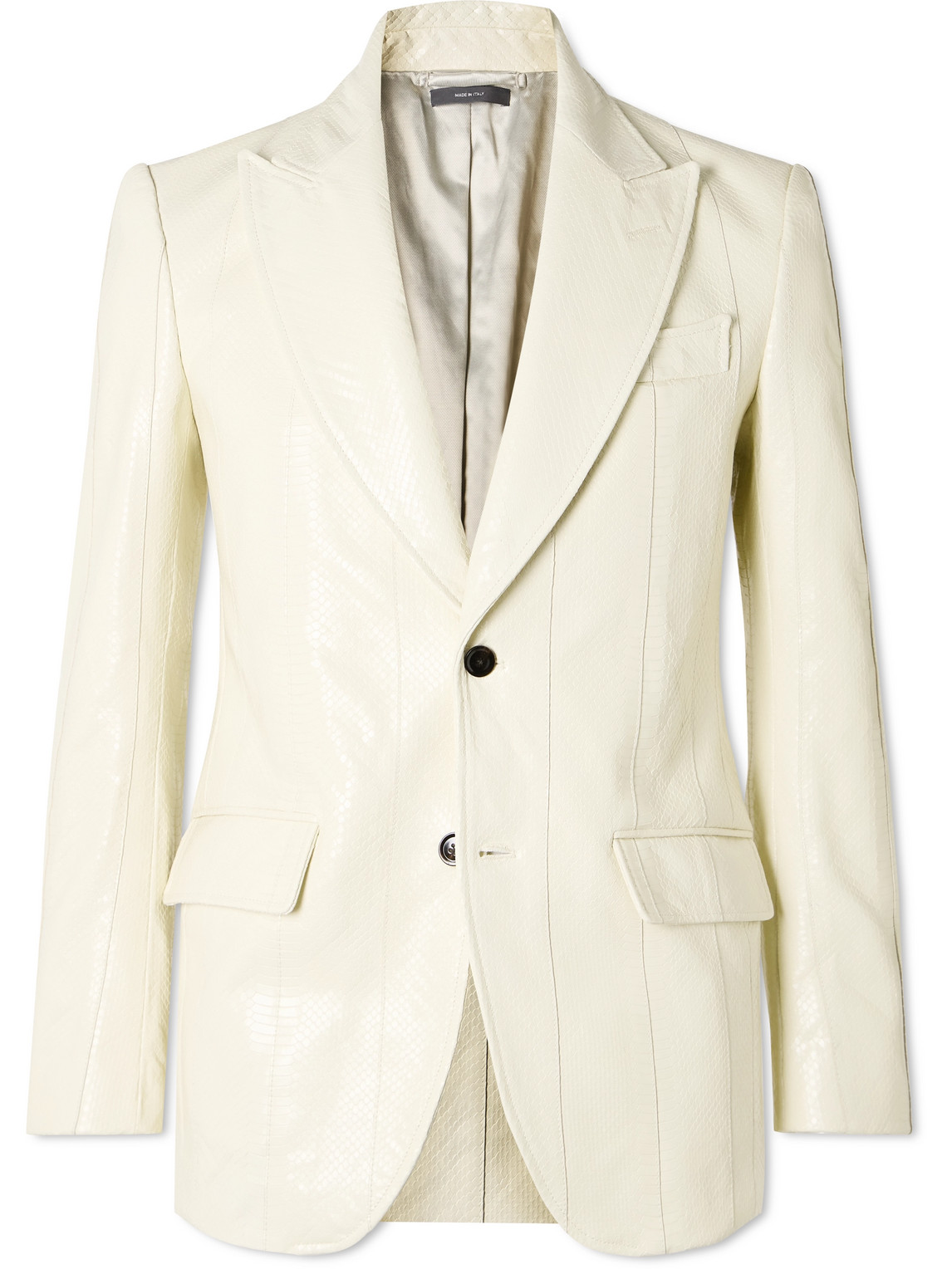 TOM FORD - Slim-Fit Snake-Effect Leather Blazer - Men - White - IT 52 TOM FORD - Slim-Fit Snake-Effect Leather Blazer - Men - White - IT 52 von TOM FORD