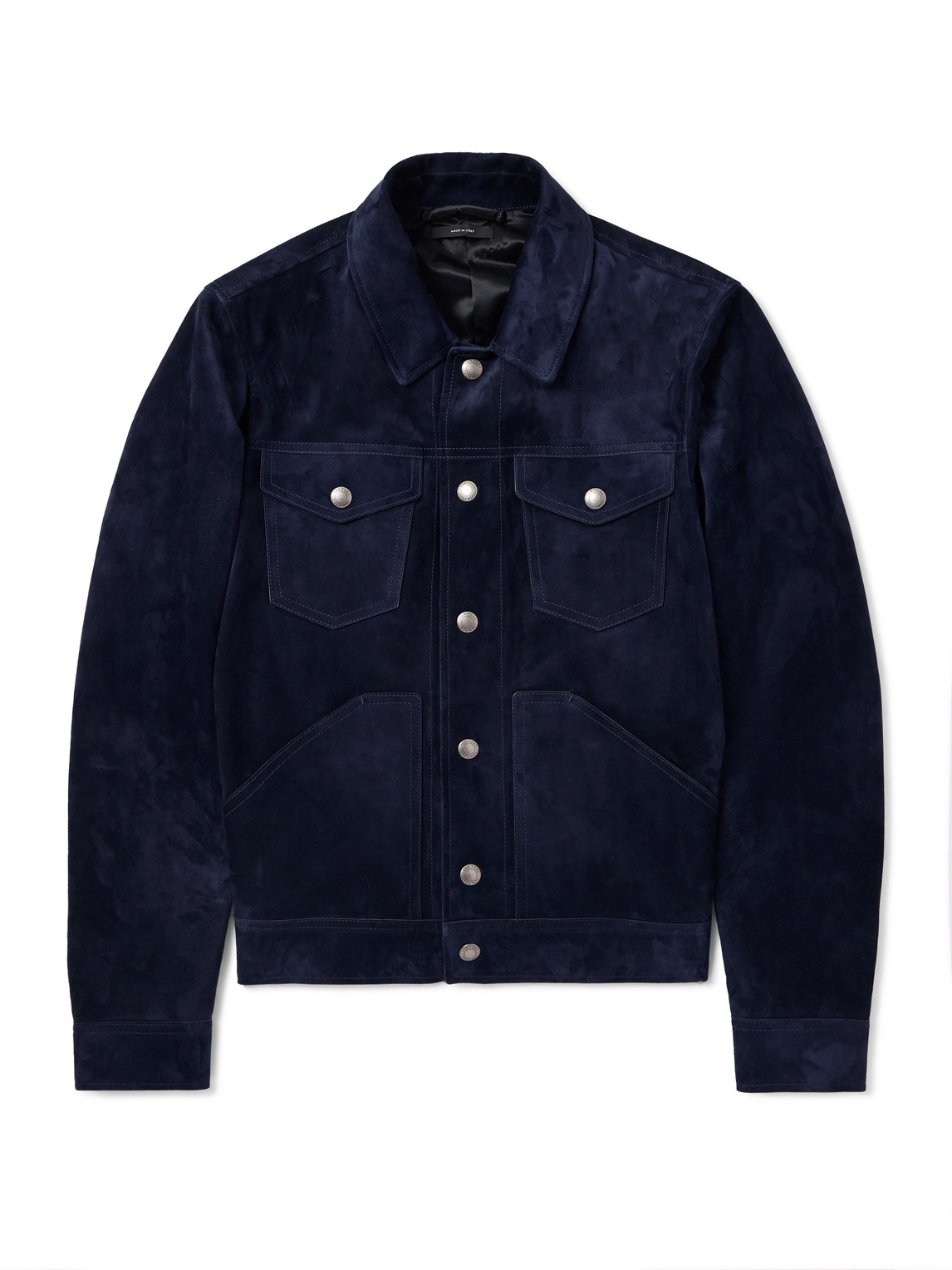 TOM FORD - Slim-Fit Suede Jacket - Men - Blue - IT 52 von TOM FORD