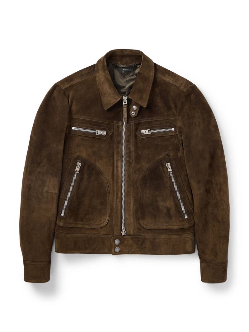 TOM FORD - Slim-Fit Suede Jacket - Men - Brown - IT 46 von TOM FORD