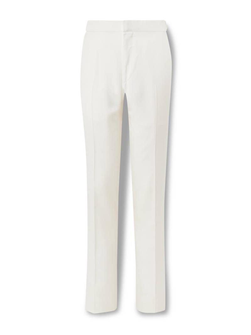 TOM FORD - Slim-Fit Tapered Silk-Canvas Tuxedo Trousers - Men - Neutrals - IT 58 TOM FORD - Slim-Fit Tapered Silk-Canvas Tuxedo Trousers - Men - Neutrals - IT 58 von TOM FORD