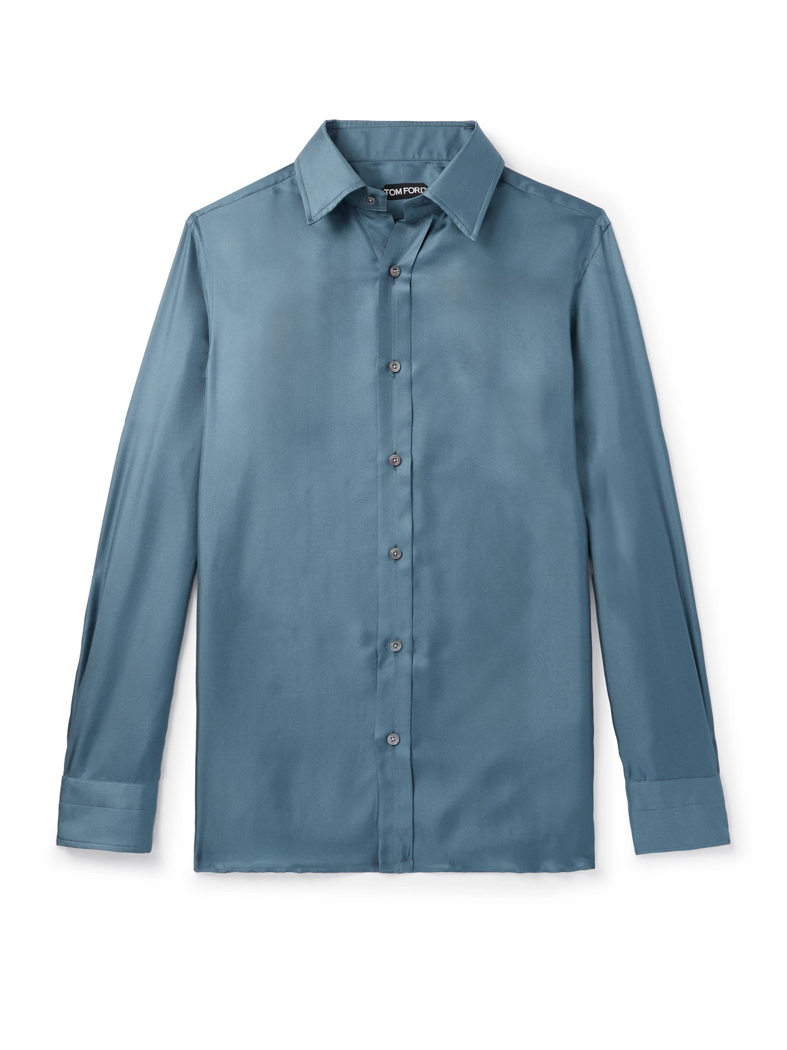 TOM FORD - Slim-Fit Washed Silk-Twill Shirt - Men - Blue - EU 42 TOM FORD - Slim-Fit Washed Silk-Twill Shirt - Men - Blue - EU 42 von TOM FORD