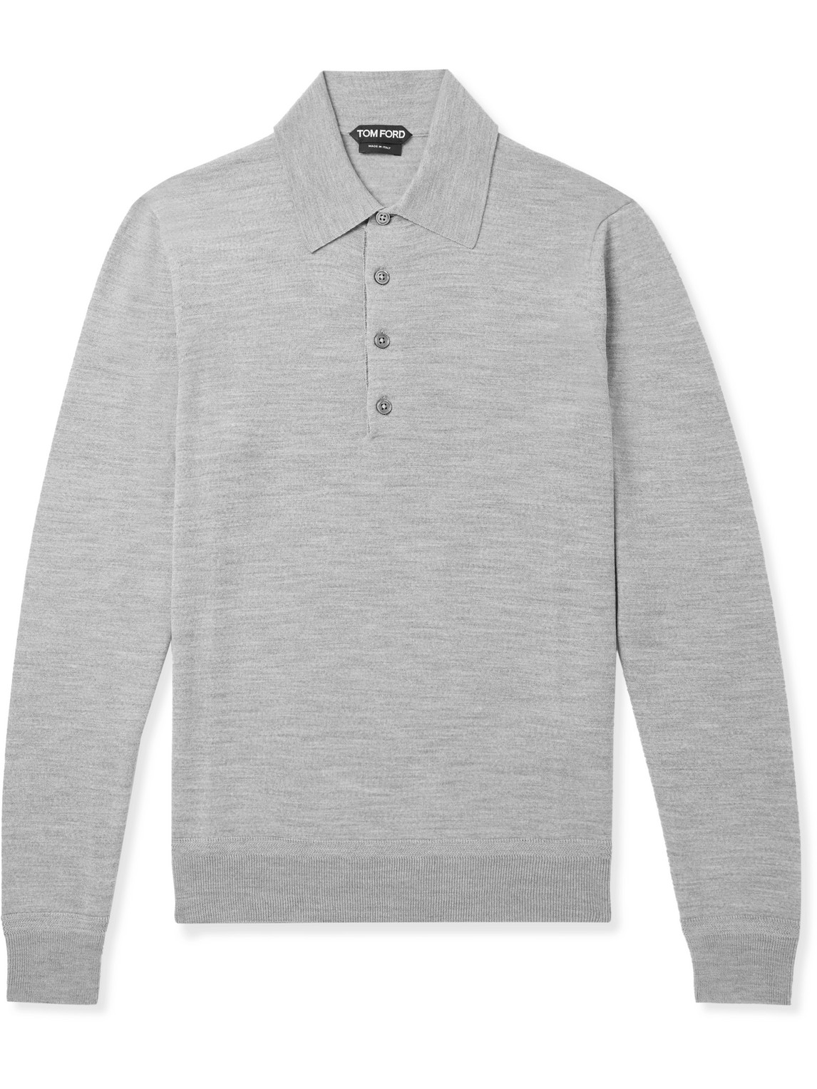 TOM FORD - Slim-Fit Wool Polo Shirt - Men - Gray - IT 48 TOM FORD - Slim-Fit Wool Polo Shirt - Men - Gray - IT 48 von TOM FORD