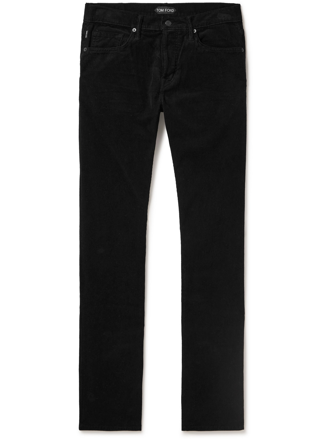TOM FORD - Slim Straight-Leg Cotton-Blend Corduroy Trousers - Men - Black - UK/US 30 von TOM FORD