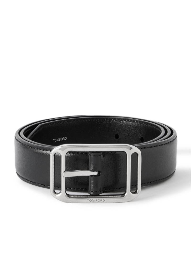 TOM FORD - Stadium 3.8cm Leather Belt - Men - Black - EU 95 von TOM FORD