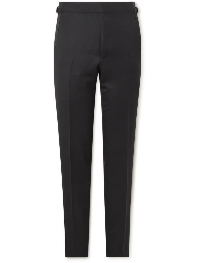 TOM FORD - Straight-Leg Grain de Poudre Wool and Mohair-Blend Tuxedo Trousers - Men - Black - IT 60 von TOM FORD