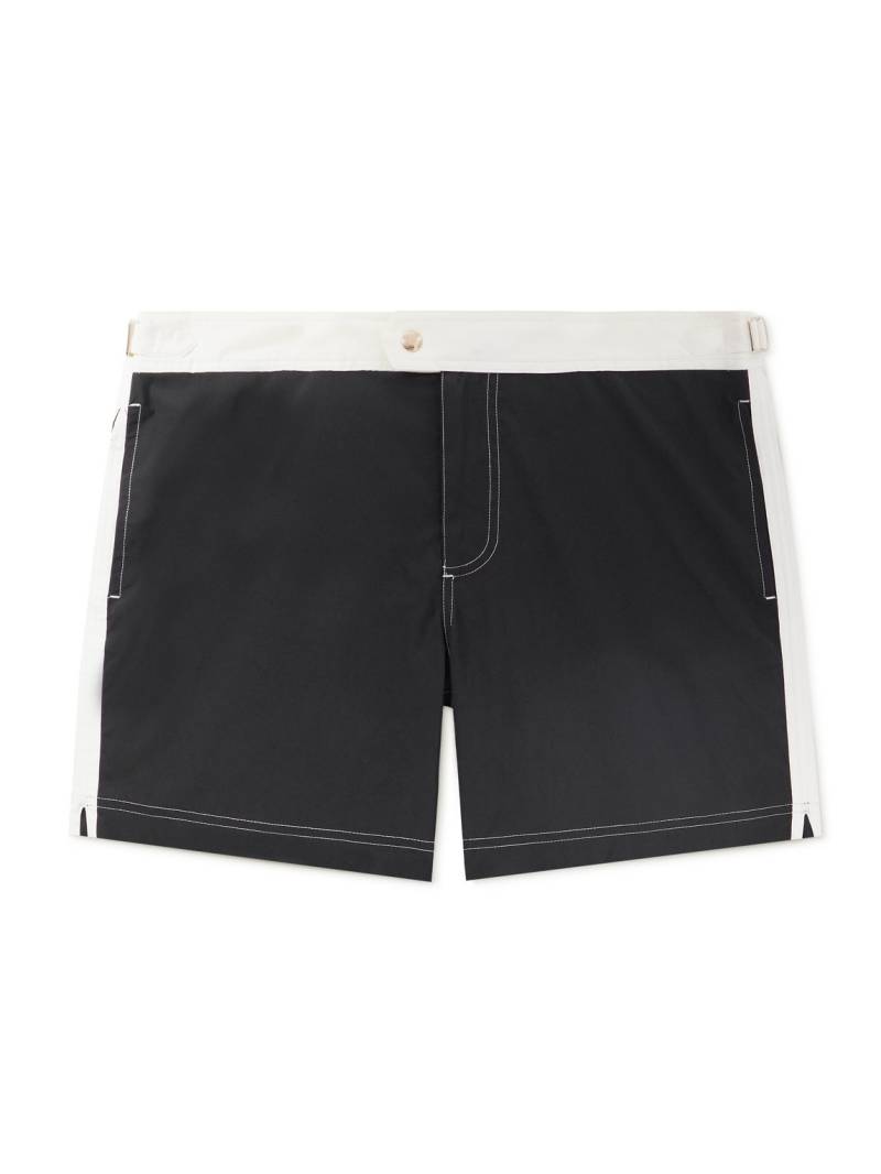 TOM FORD - Straight-Leg Mid-Length Striped Swim Shorts - Men - Black - IT 46 von TOM FORD