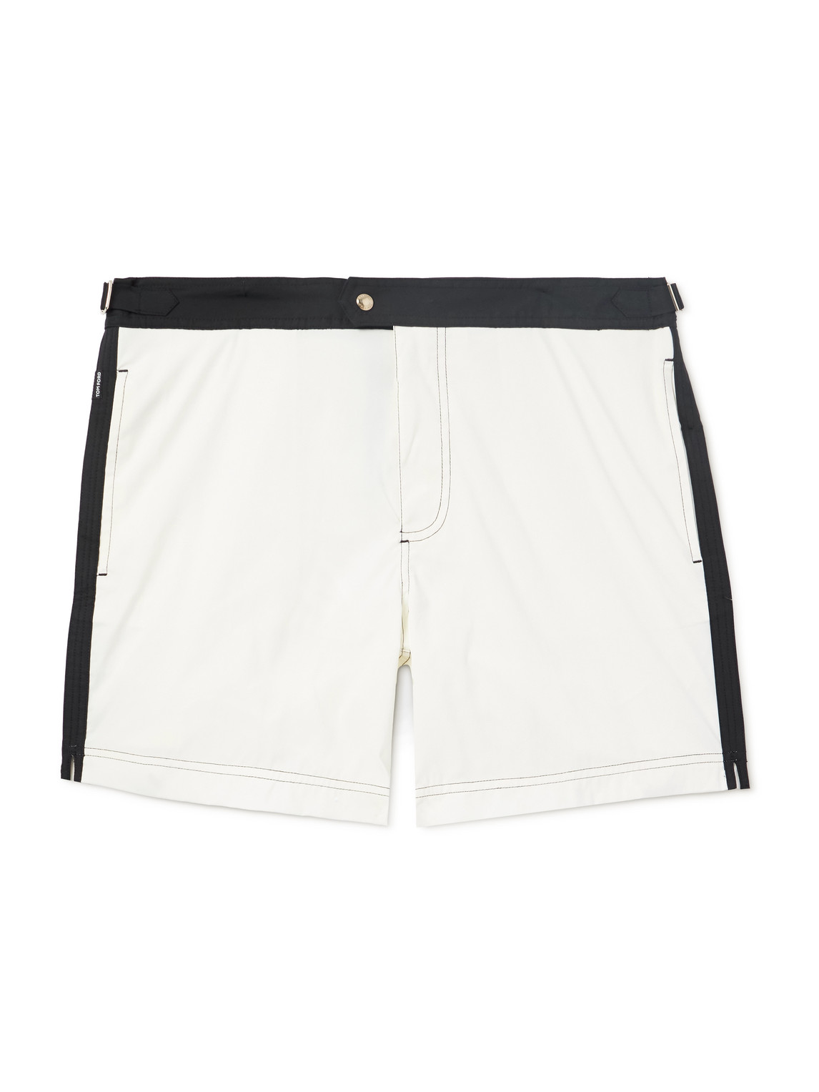 TOM FORD - Straight-Leg Mid-Length Striped Swim Shorts - Men - Neutrals - IT 46 TOM FORD - Straight-Leg Mid-Length Striped Swim Shorts - Men - Neutrals - IT 46 von TOM FORD