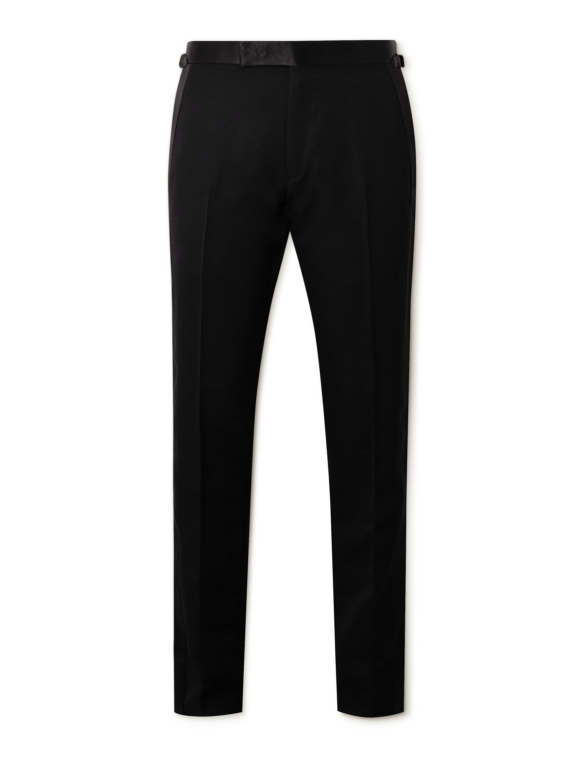 TOM FORD - Straight-Leg Pleated Satin-Trimmed Grain De Poudre Wool and Mohair-Blend Tuxedo Trousers - Men - Black - IT 46 TOM FORD - Straight-Leg Pleated Satin-Trimmed Grain De Poudre Wool and Mohair-Blend Tuxedo Trousers - Men - Black - IT 46 von TOM FORD