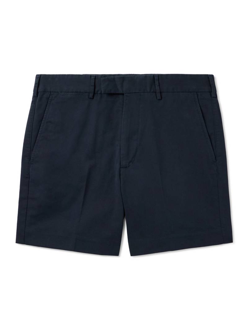 TOM FORD - Straight-Leg Pleated Stretch-Cotton Twill Shorts - Men - Blue - UK/US 32 von TOM FORD