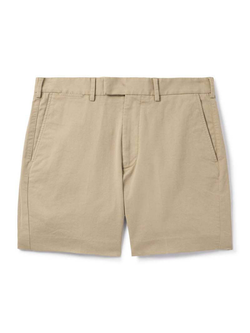 TOM FORD - Straight-Leg Pleated Stretch-Cotton Twill Shorts - Men - Brown - UK/US 38 von TOM FORD
