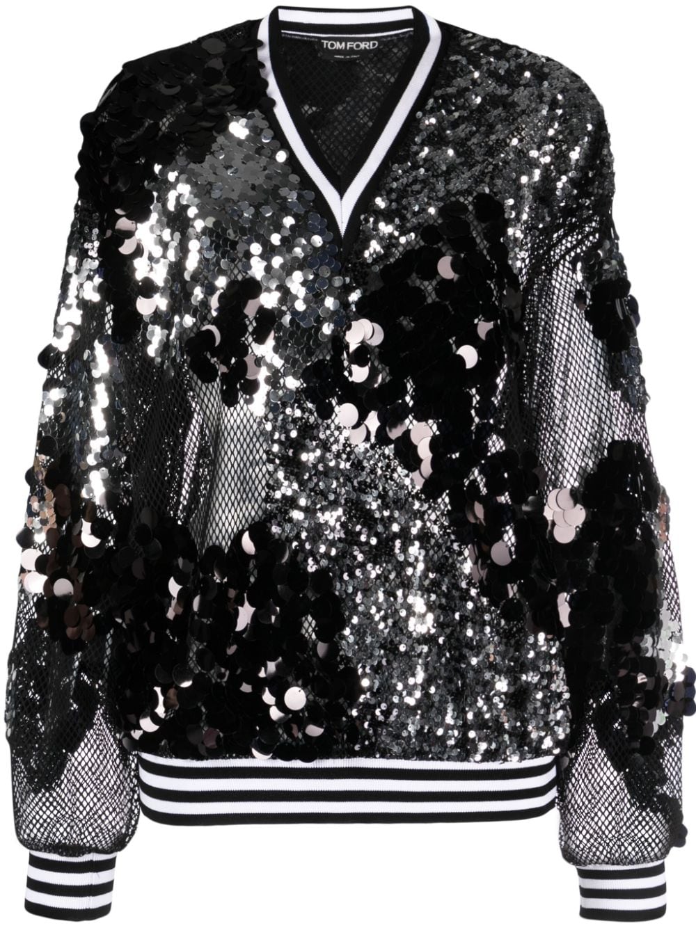 TOM FORD Sweatshirt mit Pailletten - Schwarz von TOM FORD