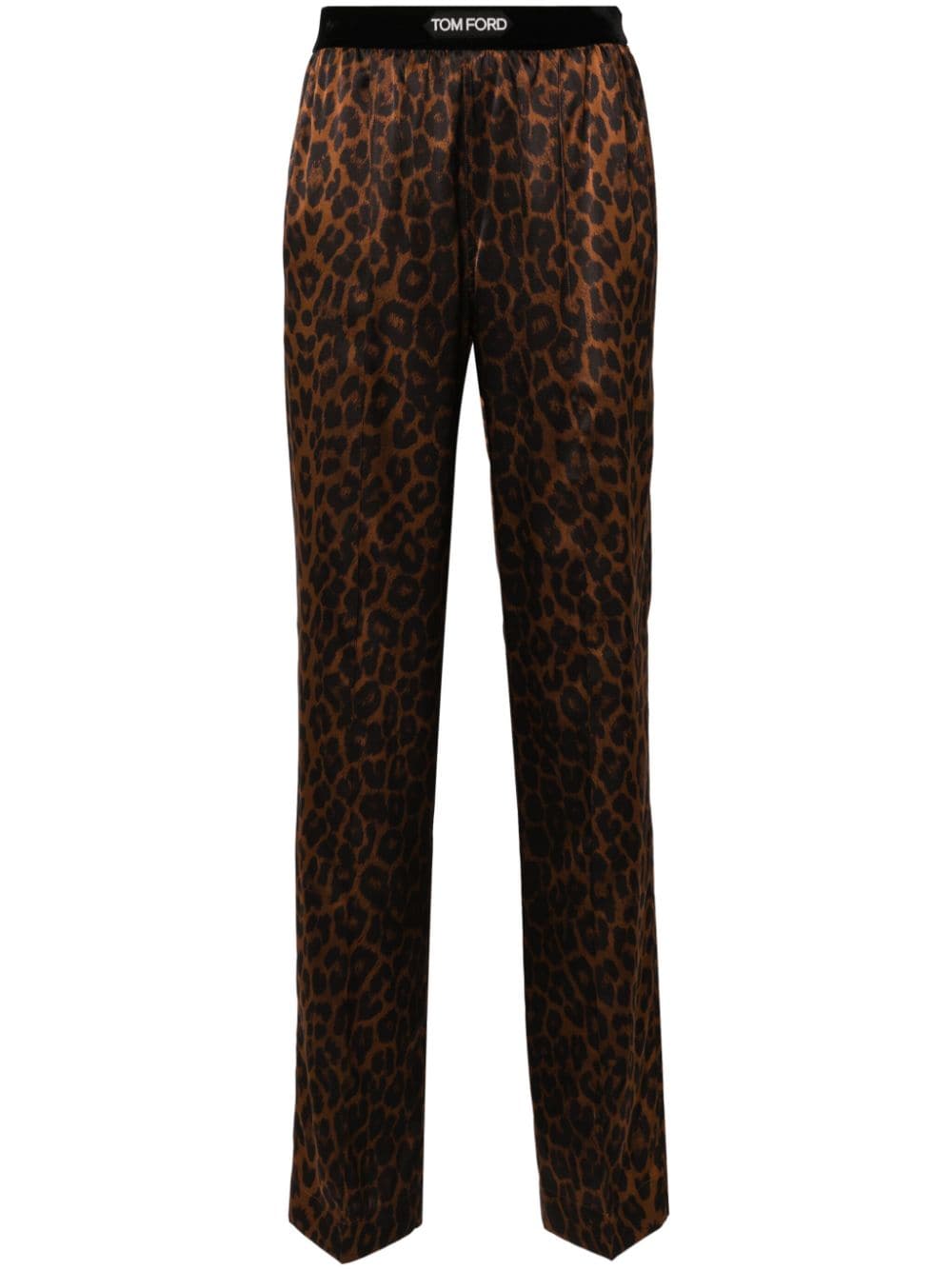 TOM FORD Satin-Jogginghose mit Leoparden-Print - Braun von TOM FORD