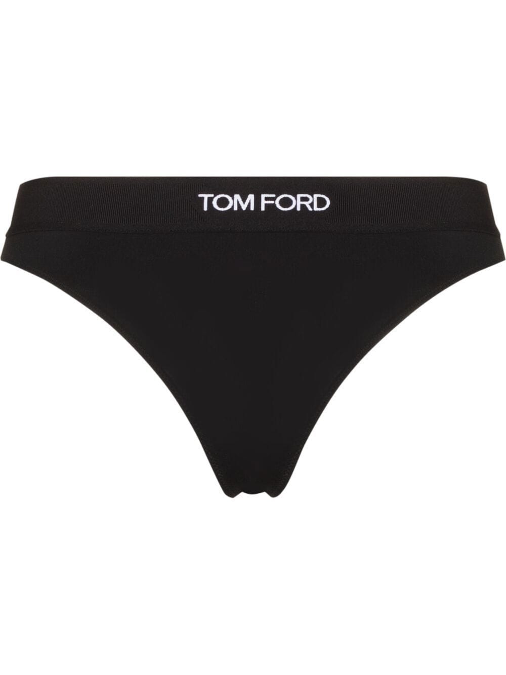 TOM FORD Tanga mit Logo-Bund - Schwarz von TOM FORD