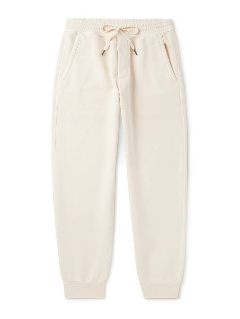 TOM FORD - Tapered Cotton-Jersey Sweatpants - Men - Neutrals - IT 48 von TOM FORD