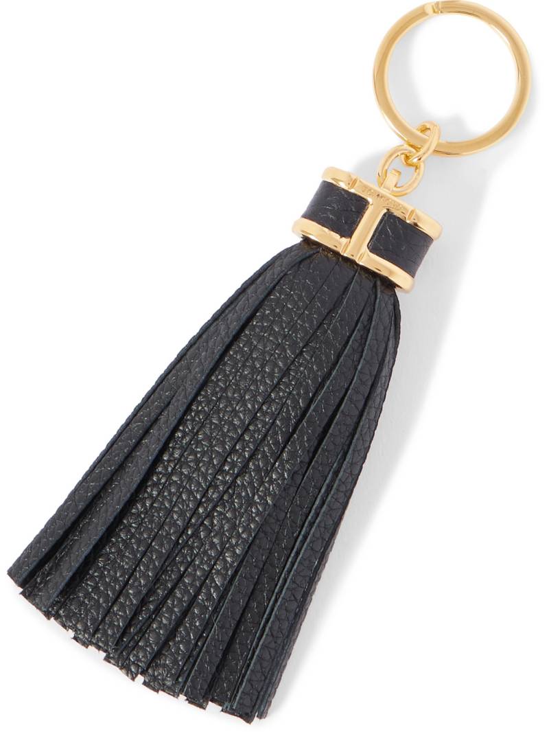 TOM FORD - Tasselled Full-Grain Leather and Gold-Tone Key Fob - Men - Black von TOM FORD