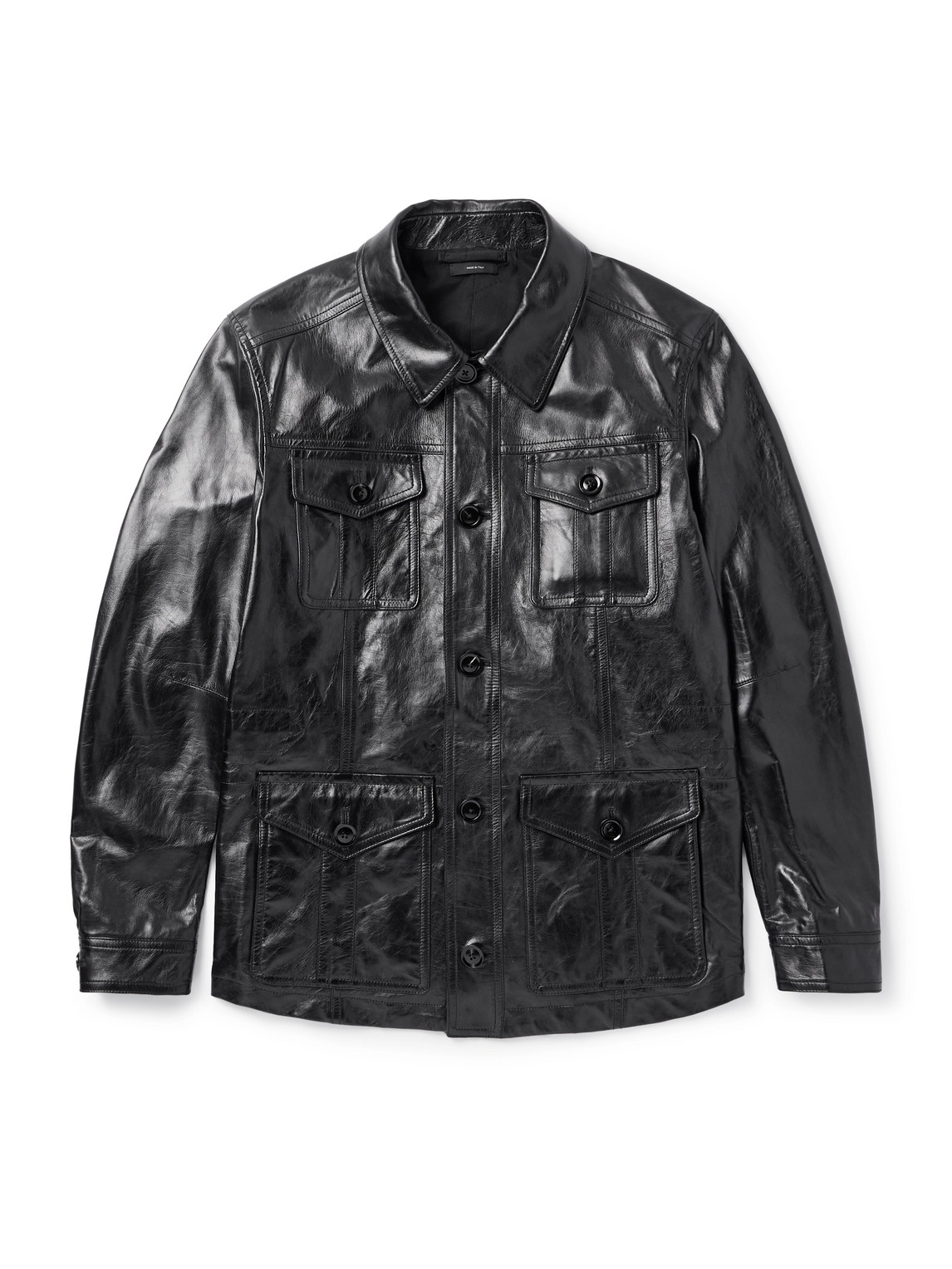 TOM FORD - Textured-Leather Jacket - Men - Black - IT 54 von TOM FORD