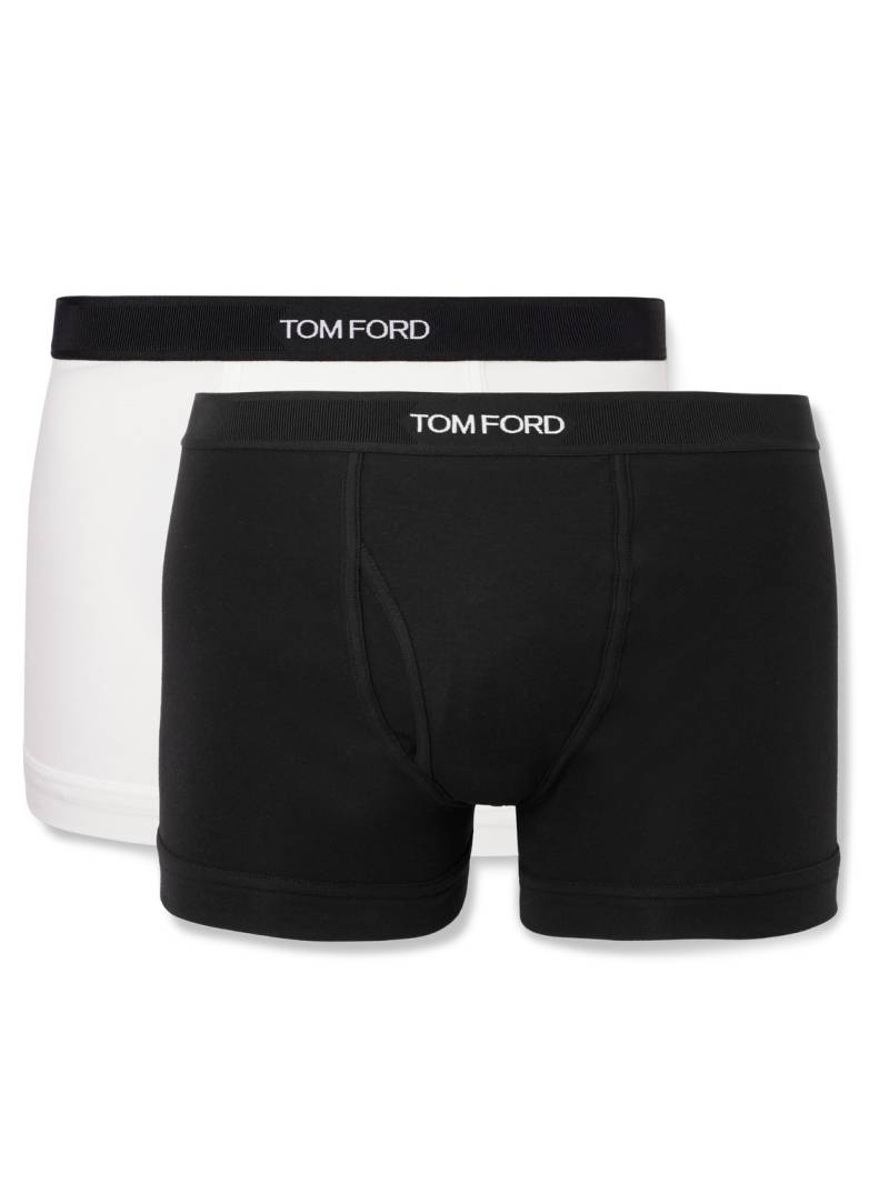 TOM FORD - Two-Pack Stretch-Cotton Jersey Boxer Briefs - Men - Black - S von TOM FORD