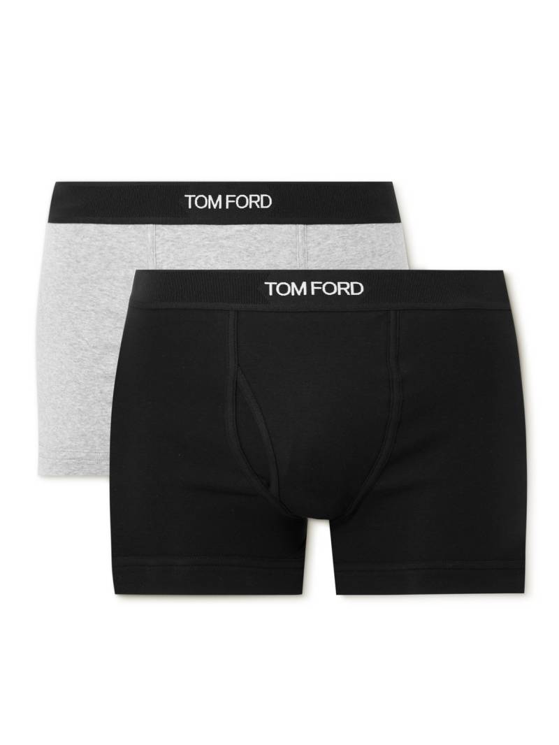 TOM FORD - Two-Pack Stretch-Cotton Jersey Boxer Briefs - Men - Black - XXL von TOM FORD