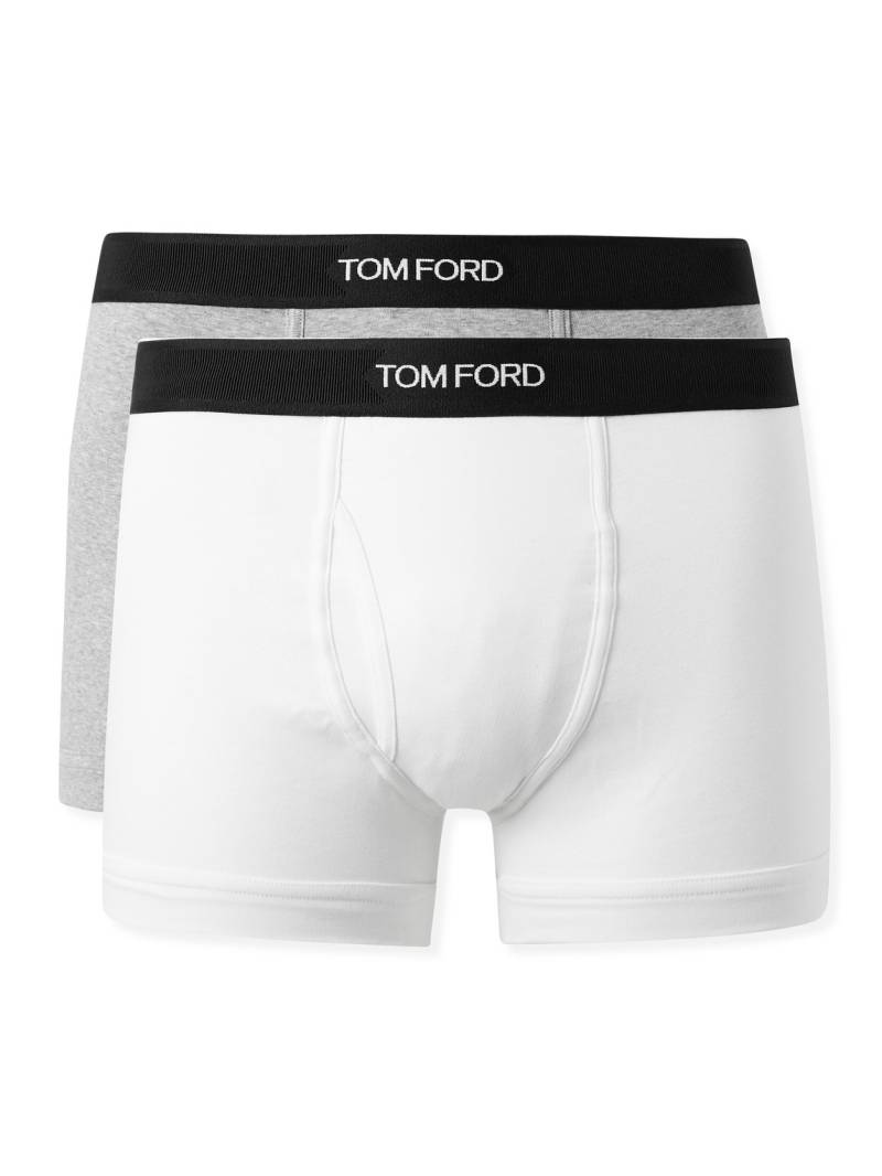 TOM FORD - Two-Pack Stretch-Cotton Jersey Boxer Briefs - Men - White - XL von TOM FORD