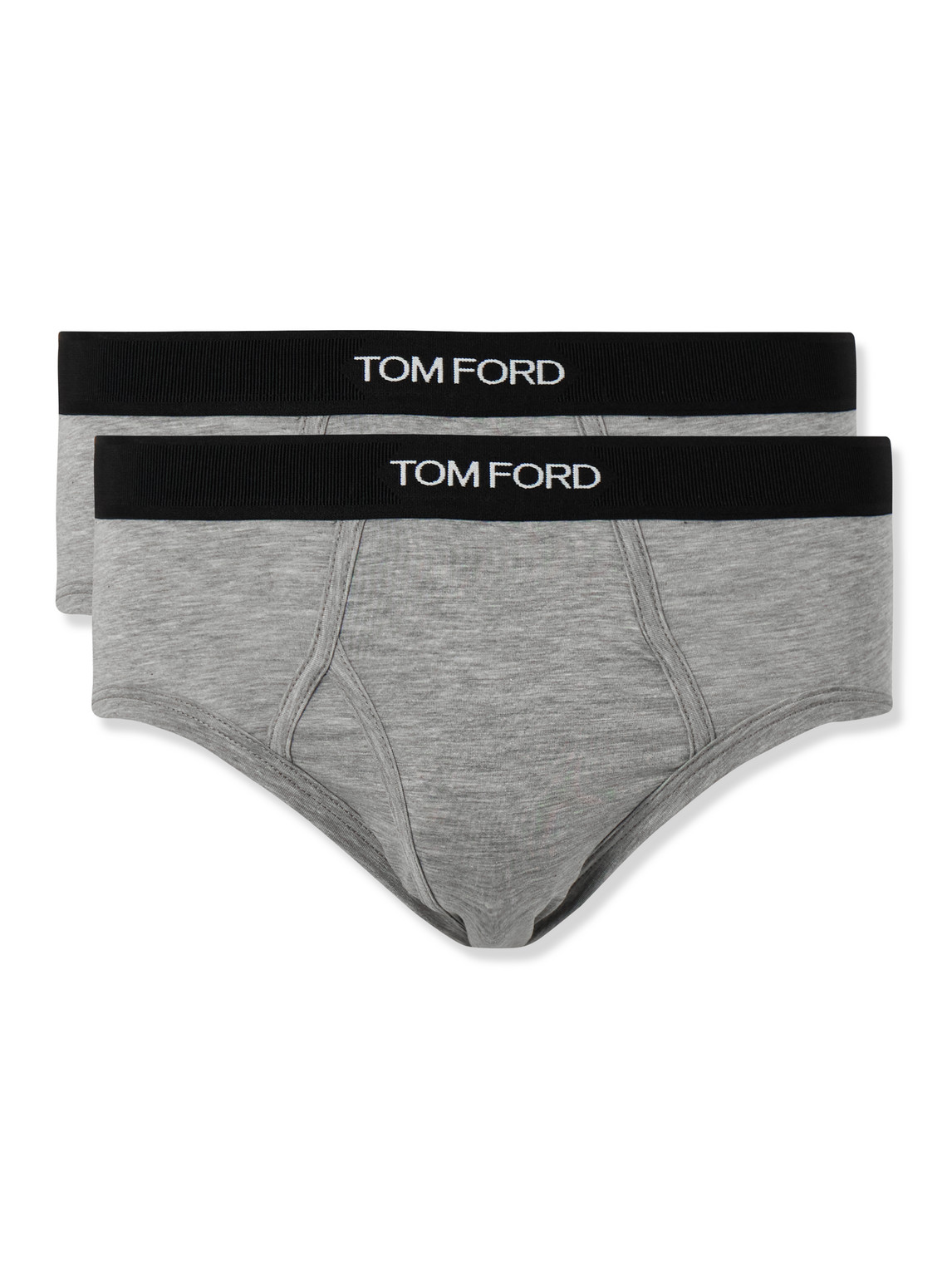 TOM FORD - Two-Pack Stretch-Cotton and Modal-Blend Briefs - Men - Gray - S von TOM FORD