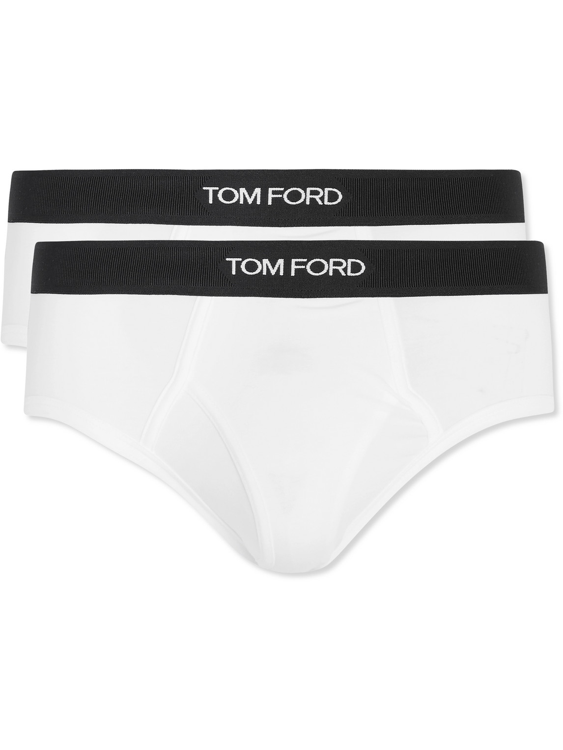 TOM FORD - Two-Pack Stretch Cotton and Modal-Blend Briefs - Men - White - L von TOM FORD