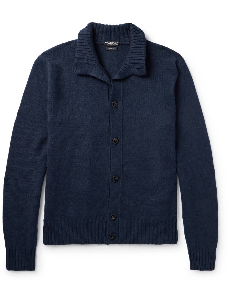 TOM FORD - Wool, Cashmere and Mohair-Blend Cardigan - Men - Blue - IT 44 von TOM FORD