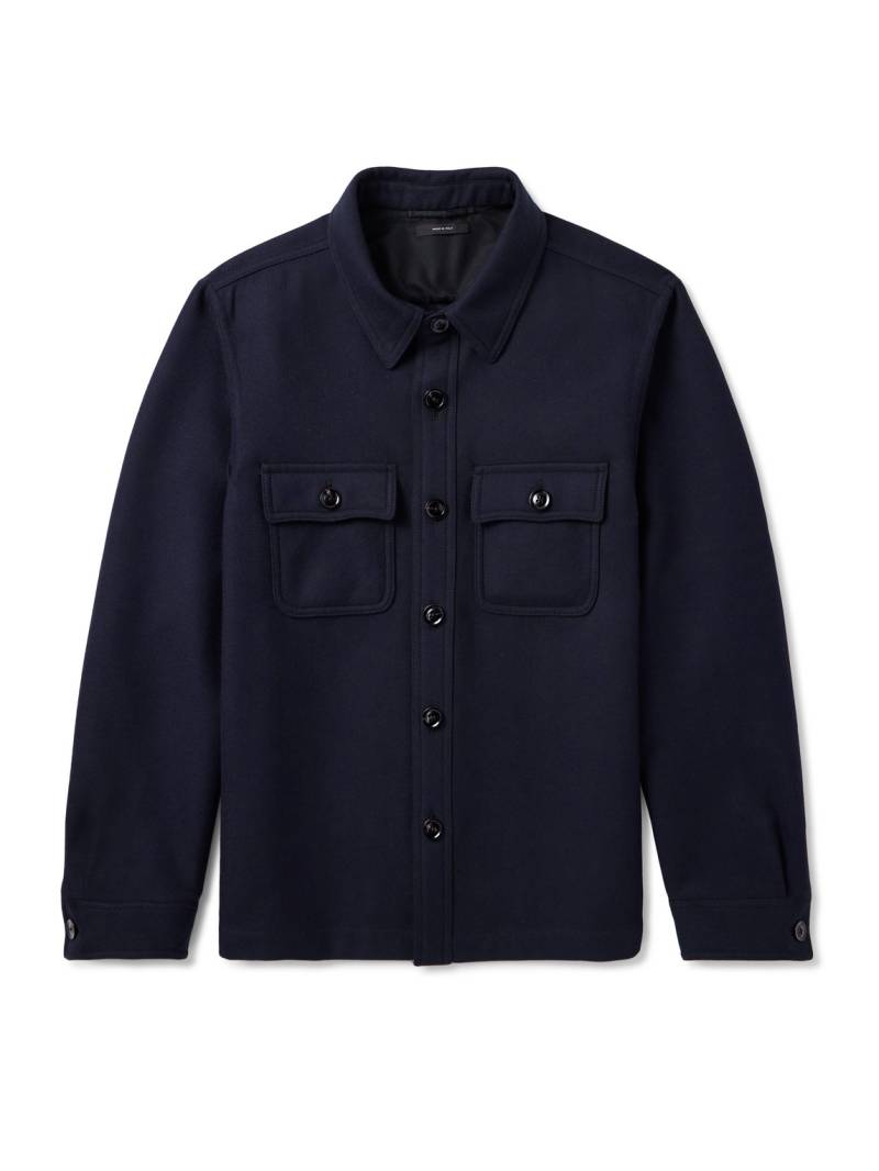 TOM FORD - Wool and Silk-Blend Twill Overshirt - Men - Blue - IT 48 von TOM FORD