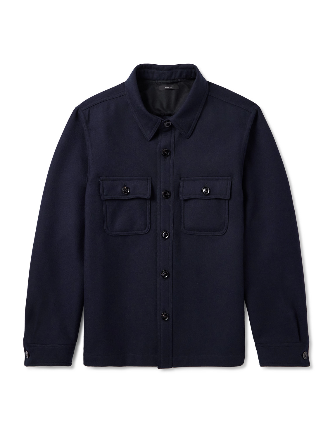 TOM FORD - Wool and Silk-Blend Twill Overshirt - Men - Blue - IT 60 von TOM FORD